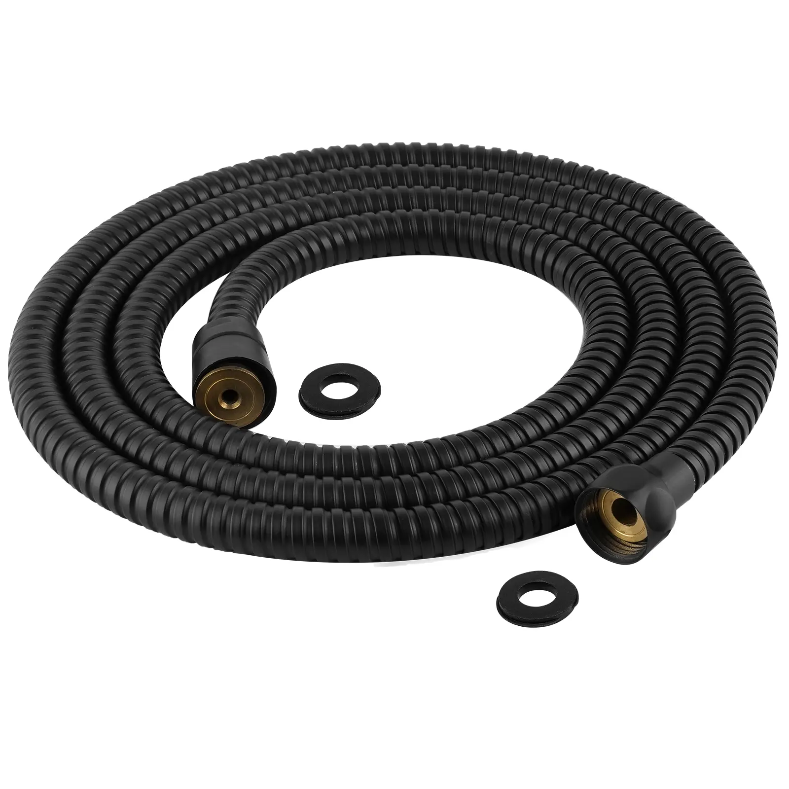 Hibbent All Metal Shower Hose, 90 Inch Stainless Steel Extra Long Shower Hose Replacement, Anti-Twist Flexible Bathroom Handheld Shower Head Hose Extension with Brass Insert & Nut, Matte Black