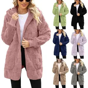 Women's  winter warm plush cardigan coats Double Sided Velvet jacket Top Loose Casual winter clothes lady Sweater Coat womens  coat solid color jacket Womenswear Elegance Essential Everyday Gamis Basic Long Sleeve Minimalist trench  coat  buttoned  top