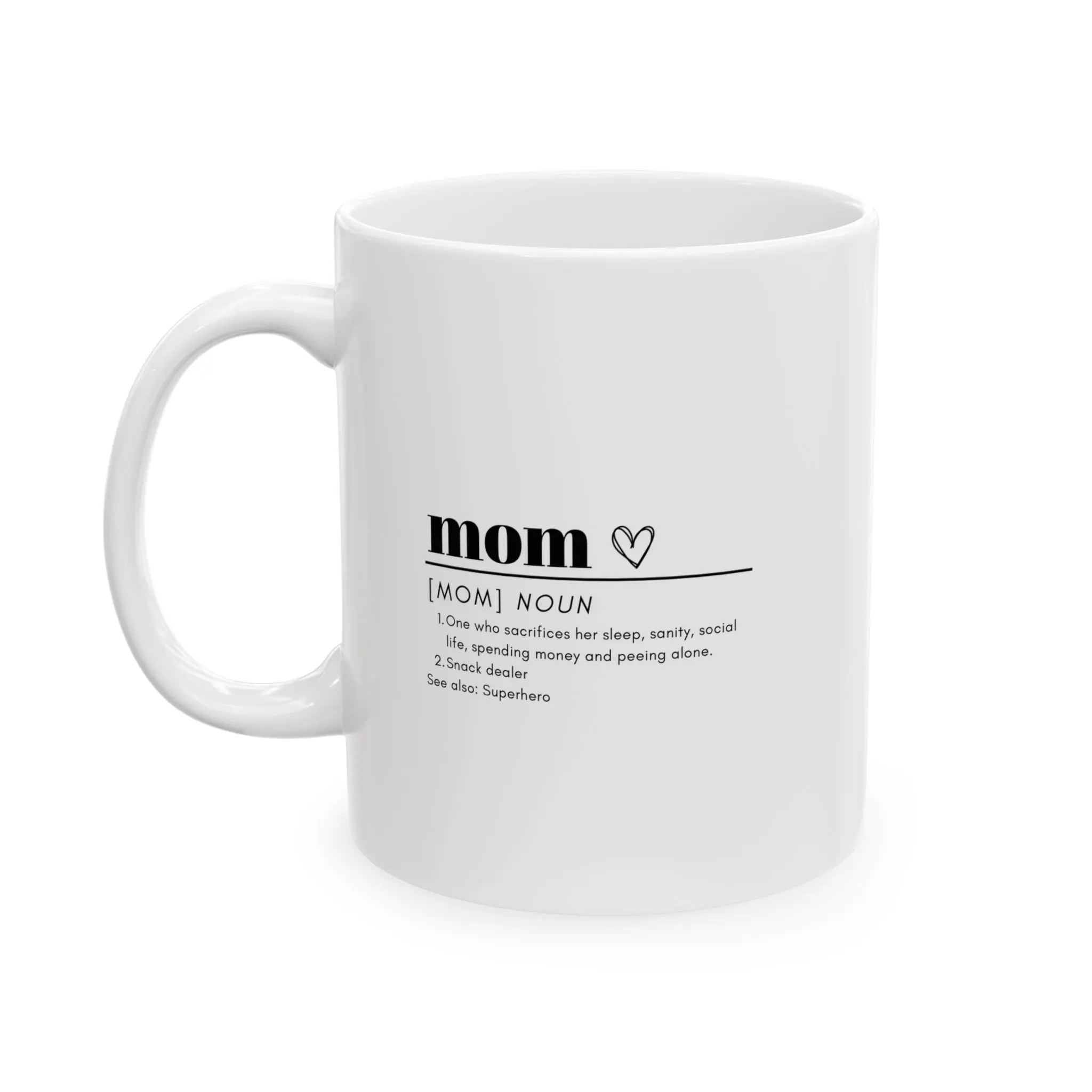 11oz Glossy Ceramic Mom Definition Printed Coffee Mug - Reusable Kitchenware Drinkware Cup for Daily Use, Reuse