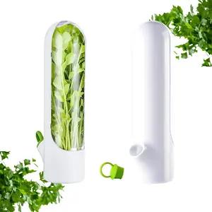 Herb Saver for Refrigerator, Herb Keeper for Containers for Refrigerator Keeper for Herb Storage Containers for Vegetable Fresh Herb Keeper for Mint, Parsley, Asparag Keep Greens Fresh for 2-3 Week
