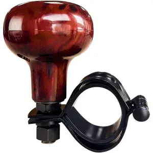 Car Woodgrain Steering Wheel Spinner Knob, Anti Slip Automotive Power Handle Spinner, Smooth Ball Shape Aid Knob to Control Steering Wheel Easier, Car Accessories