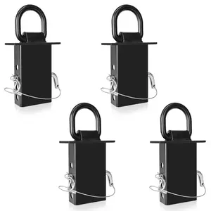 Suitable for Trailer Pile Pocket D-Ring 1/ 2inch Hook Pin 4-Hole 18,000 lbs Heavy-Duty D-Ring Detachable Tie-Down Device Suitable for Practical Trailer Flatbed Truck (4-Pack)