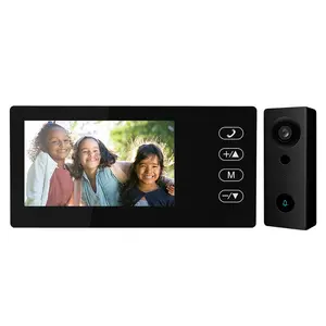 F006-KP2 Wireless Video Doorbell with Camera and Monitor Kits, Home security system, with No Internet Needed, Supports Photo and Video Storage, Dual-Way Video Intercom with Infrared Night Vision, Support Remote Unlock for House Office Apartment