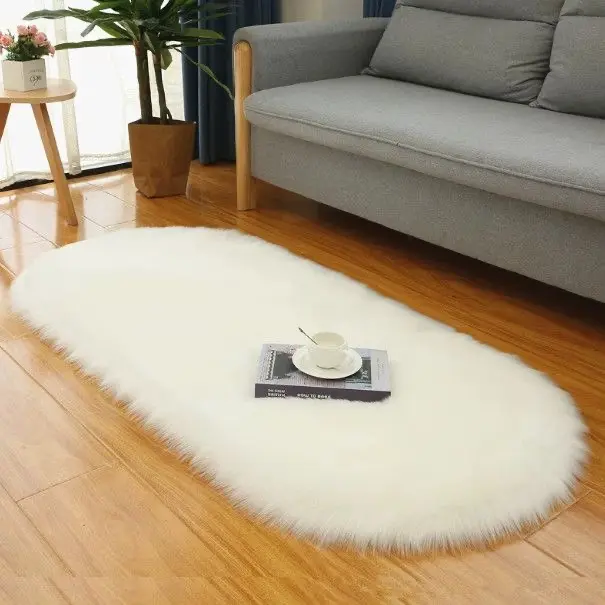 19.68in x 59.08in Soft Thick High Pile Shag Area Rug Sample - Non-Slip, Machine Washable Cozy Decorative Modern Home Rug, Girly Shaggy Floor Mat for Bedroom, Cozy Decorative Rug