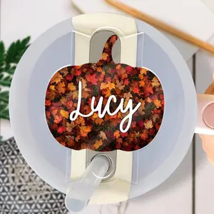 Personalized Fall Pumpkin Topper Name Tag, Drinkware Cup Accessories, 30oz 40oz Tumbler Name Tag, Autumn Stanley Decoration Gift, Halloween Festival