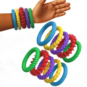 Multicolor Stretchy Fidget Bracelet, 10pcs Spiky Sensory Toys, Creative Stress Relief Toy for Calming & Soothing