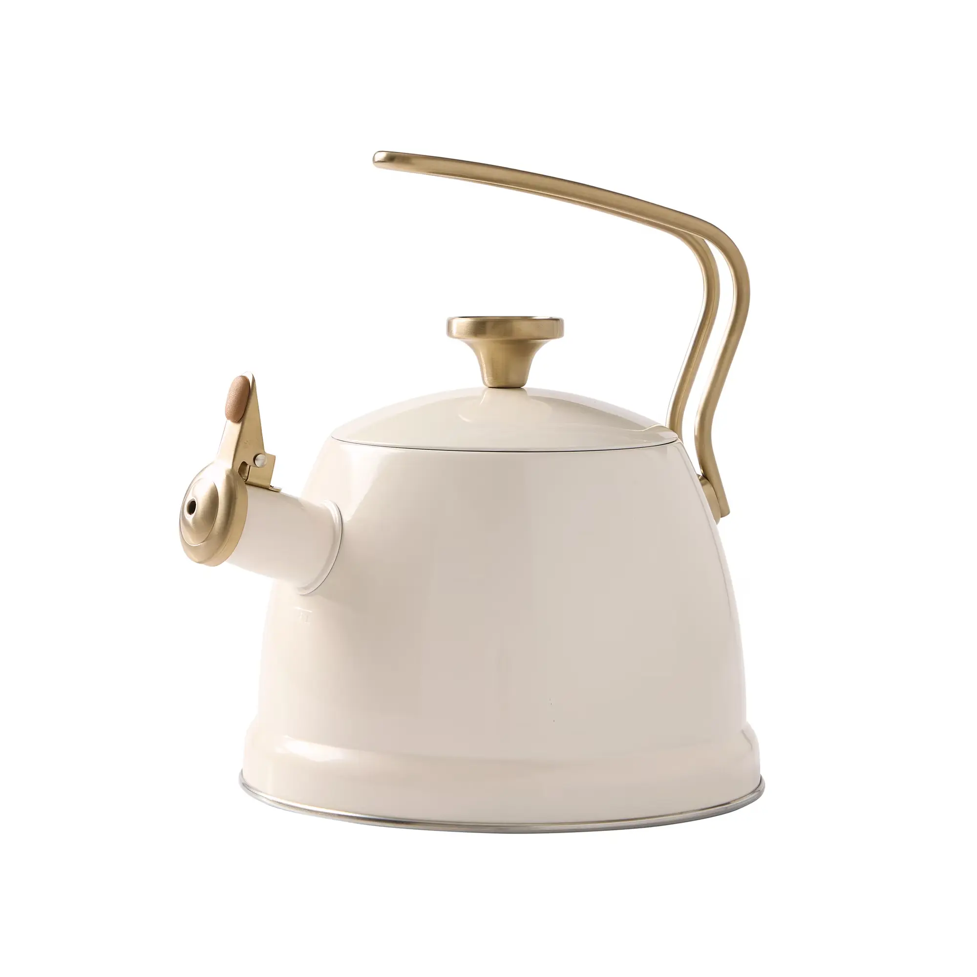 2-Quart Stainless Steel Whistling Tea Kettle, Cream Finish