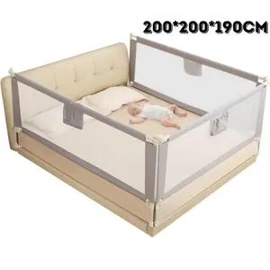 Bed Rail For Toddlers, Foldable Bed Rails Quick Assembly, Height Adjustable Bed Rail Guard With Steady U-Shape Base For Toddlers, Baby, Kids (2 Sides 78.7"+1 Side 74.8'')