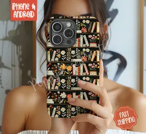 Bookshelf Phone Case Mag Safe Compatible Magnetic Tough Cases