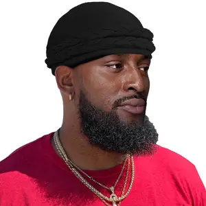 Silk Satin Head Wrap for Men & Women - Adjustable Turban Cap with Elastic Pre-Tie - Halo Durag Twist Hat - Stylish & Comfortable Headwear