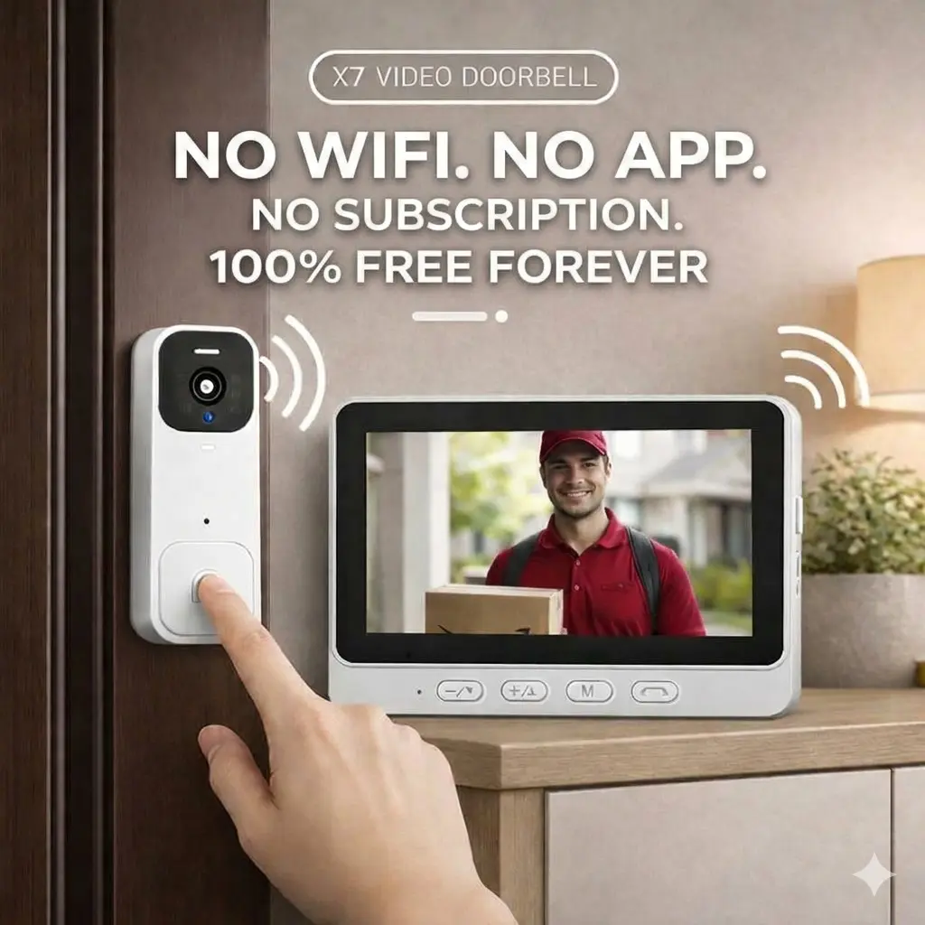 2026 Upgraded Video Doorbell with Monitor, No WiFi No App, Wireless Doorbell Camera, No Monthly Fees, 2-Way Talk, Night Vision