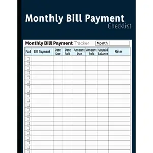 Monthly Bill Payment Checklist: Monthly Bill Payment  and Ledger | Monthly Bill Payment Organizer | Log Book for Budgeting Financial | Simple  Budget Spreadsheet | 8.5" x 11" 100 Pages - Paperback