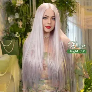 FF WIG Braid Raw Human Hair Glueless Wig Silver White 26 Inches 7*5 Pre-Cut HD Lace 250% Density Wear Go Colored Wig with Special Drawstring #FFWIG