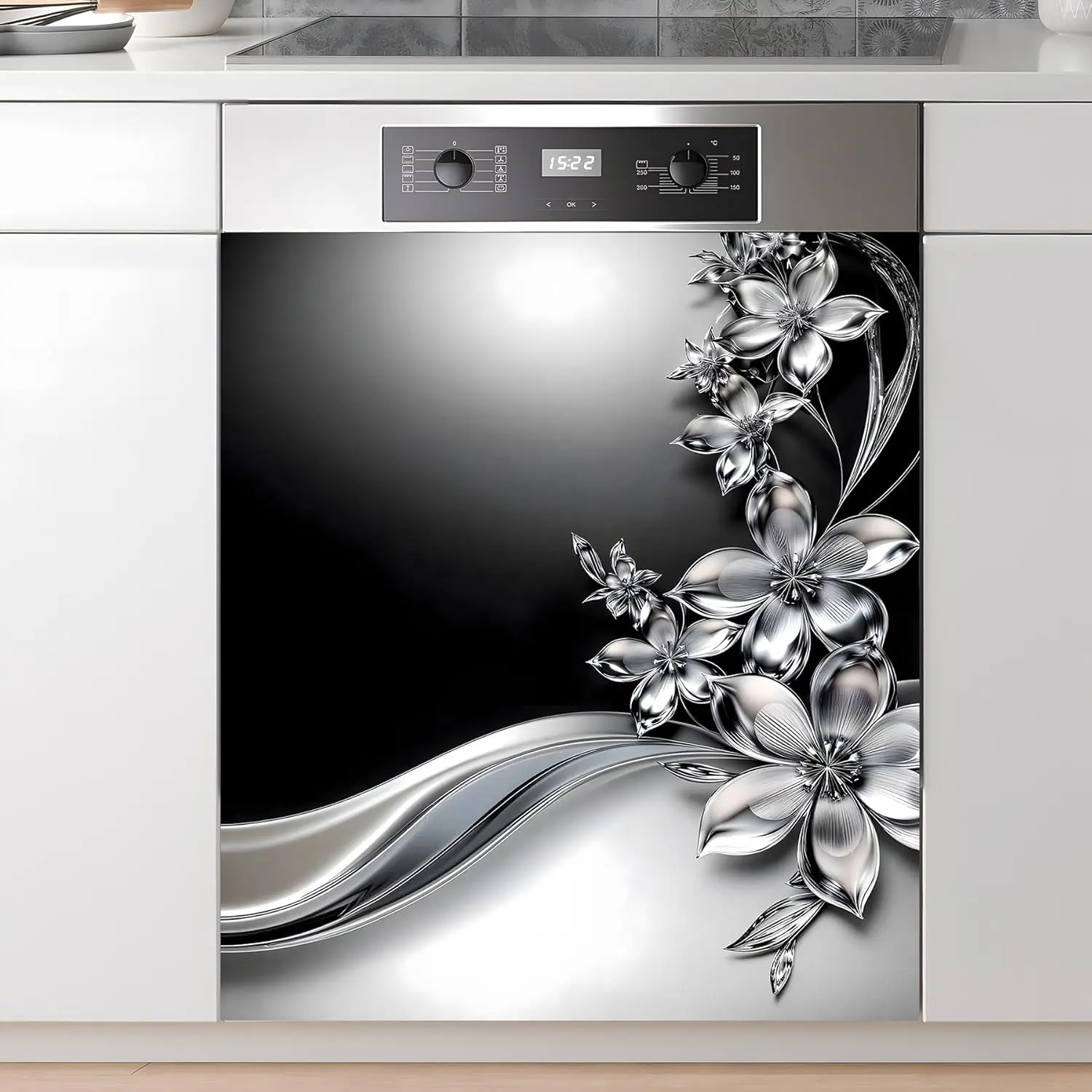 Dishwasher Magnet Sticker Cover Panel Decal Refrigerator Magnetic Sticker for Kitchen Decoration Fridge Door Cover Home Appliances Decor 23"x26"