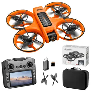 RC Drone with 4.92" Screen Remote Controller, HD Dual Camera, Brushless Motor, Optical Flow Hover, 360° Propeller Guard, 6-Axis Gyro, One-Key Takeoff/Landing, Gesture Control, 50X Zoom, FPV Quadcopter with 2 Batteries & 8GB Card for Adults Beginners