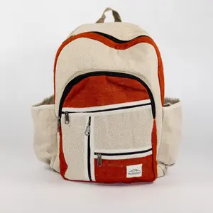 NatureSack Red Hemp Backpack with Laptop Pocket, Sustainable Eco-Friendly Material