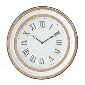 Farmhouse Metal Vintage Wall Clock White - Olivia & May
