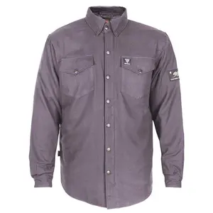 SALE Protective Flannel Shirt - Grey Solid with Pads