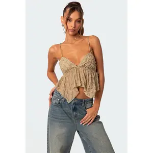 Flutter Frilled Tie Back Top
