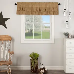 Simmington Khaki Ruffled Valance