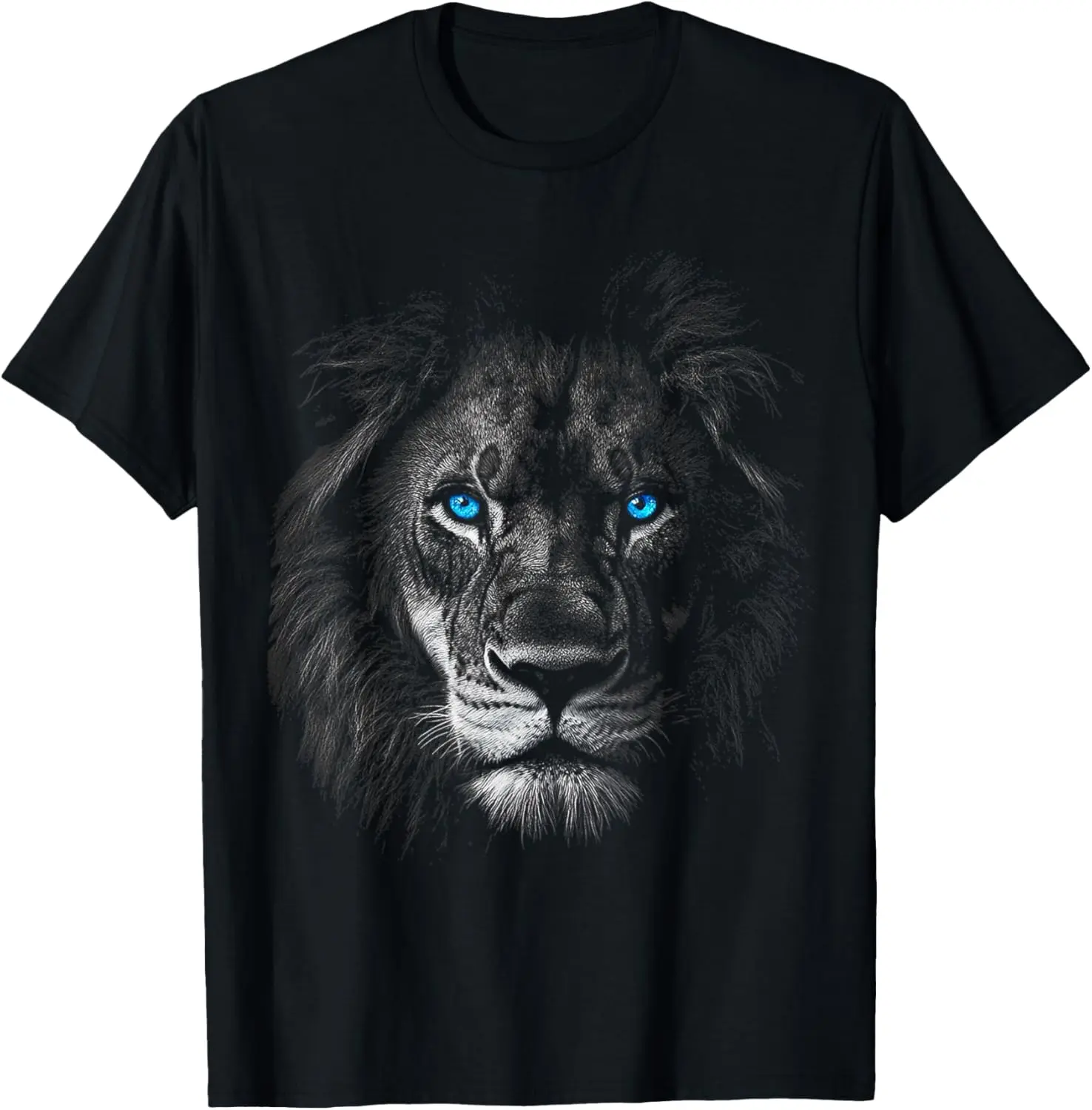 Women's Vintage T-Shirt, Sarcastic Blue-Eyed Lion Graphic, 100% Cotton Casual Streetwear for Everyday Wear