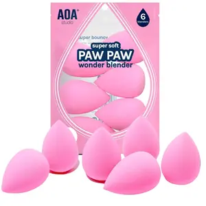 AOA Studio Collection makeup Sponge Set Latex Free and High-definition - Super Soft Wonder Beauty Cosmetic, Set of 6 makeup Wonder blender For Powder Cream and Liquid.