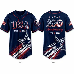 USA 250 Anniversary Baseball Jersey Unisex, Patriotic Star Graphic Button Down Short Sleeve Shirt for Men Women, 1776 2026 July 4th Summer Game Day Outfit, 6 Colors, Size S-5XL, Men Fashion Clothes,clothes,outfits,men's wear