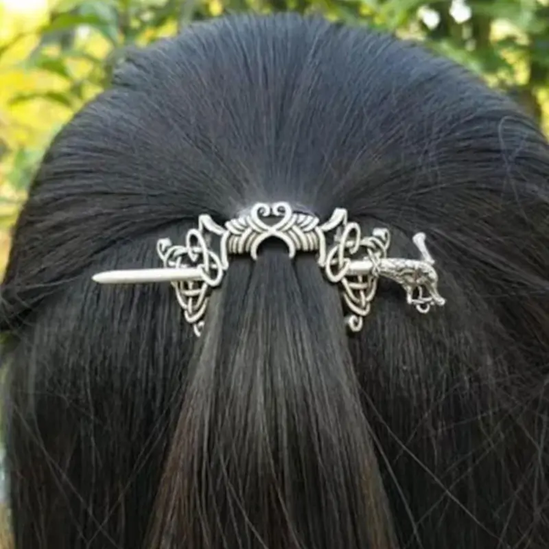 Vintage Viking Texture Metal Celtic Knot Design Hair Pin, Dragonfly Clip, Retro Style Hair Accessories for Women & Girls, Trendy Hair Accessory for Daily Wear, Hairpin