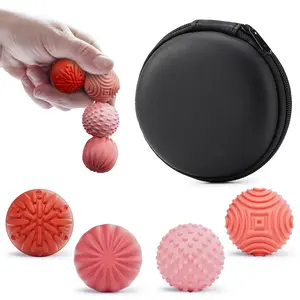 BINOK Silicone Magnetic Balls Fidget Toys for Adults & Teens,4PCS Stress Relief Sensory Toys for Autism ADHD Anxiety,Fun Textures Gadgets,Office Desk Toy,Stocking Stuffers for Women Men Teen Gift（Rose Pink）