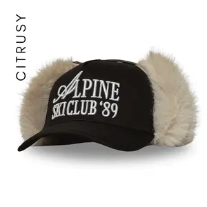 ALPINE SKI CLUB TRUCKER HAT WITH FUR