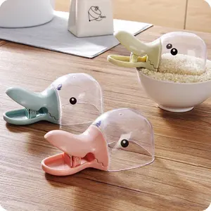 Aesthetic Duck Shape 2-in-1 Kitchen Gadget, Transparent Cute Look SleekHush Rice Scoop & Food Bag Sealer Clip for Rice, Pet Food (Indoor Recreation Essential)