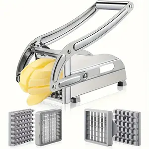 Multi-function kitchen chopping artifact stainless steel vegetable cutter French fries machine + onion vegetable shredder household essential