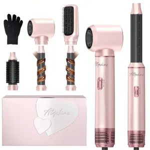 5 in 1 Hair Styler Pro, Left&Right Magic Hair Curler,3 Wind Speed and Temperature, Multi-Styler 5 in One for Drying Curling Straightening,Hair Styling