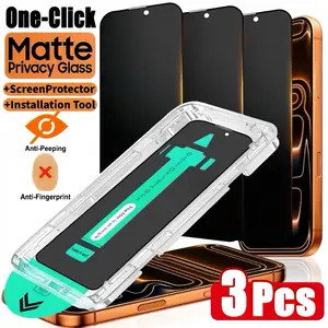 Anti-Spy Tempered Glass Screen Protector for iPhone Series, Protective, 9h Hardness, Dust-Free, Bubble-Free, 3 Pack, Matte Finish, Accessories