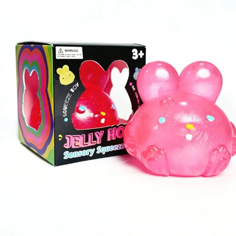 Stress Relief Squishy Toy, Cute Squishies, Cute Jelly Bunny Slow Rebound,squeeze toys  Healing Stress Reliever, Pressure Release Toy, Asmr Sensory Play, Soft Stress Ball, Squishy Stress Balls