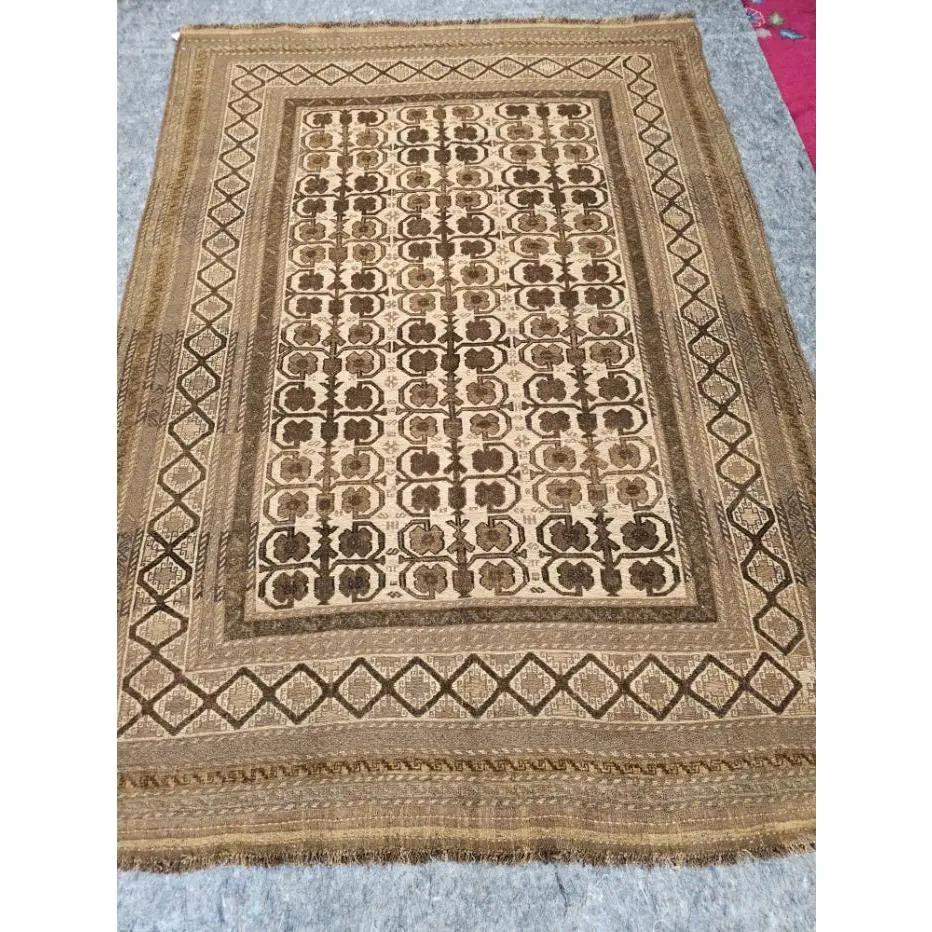 New Afghan Baluch Rug – 6.6 x 9 ft | Handwoven Tribal Wool Carpet (#5610)