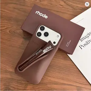 RHODE Soft Phone Case For iPhone 17 16 15 14 13 12 11 Pro Max Plus Lipstick Silicone Portable Lip Gloss Holder Cover With Box