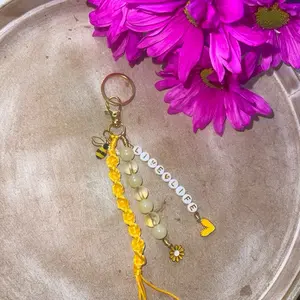 Encouraging messages to accessorize your bags -Trendy Handmade Beaded Keychains with Macrame Accents, use for Keys, or accessorize Bags or Backpacks - blessed - beautiful - worthy
