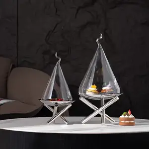 1pc Thickened Stainless Steel High-Footed Dessert Cake Stand, Elegant and Durable - Perfect for Weddings, Birthdays, Tea Parties, Fruit Platters, and Snack Cake Tray