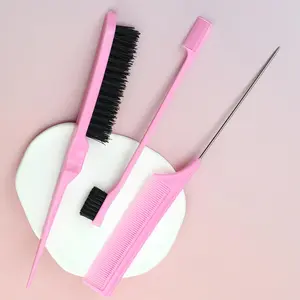 Hair Styling Tool Set, 3pcs/set Hair Brush & Comb, Heatless Hair Styling Tool for Women & Girls, Hairdressing Tool for Home & Salon Use, Hair Styling Combs