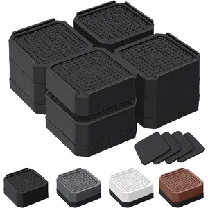 Bed Risers and Furniture Risers, Heavy Duty Adjustable Lifting Blocks for Couches, Desks, Chairs, Elevates 1.5 or 3 Inches, Holds up to 4000 lbs (Black)