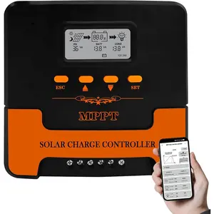 40A MPPT Charge Controller: 12V/24V DC Output, Dual USB, for Multiple Batteries (LiFePO4, AGM, Sealed Gel, Flooded Lithium) & 18 - 100V Panels, APP WiFi
