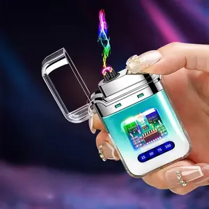 A cool, windproof electronic lighter with USB charging, compact and portable design, colored indicator lights and battery level display.  Suitable for camping, travel, wilderness survival, lighting candles and incense, and outdoor adventures.