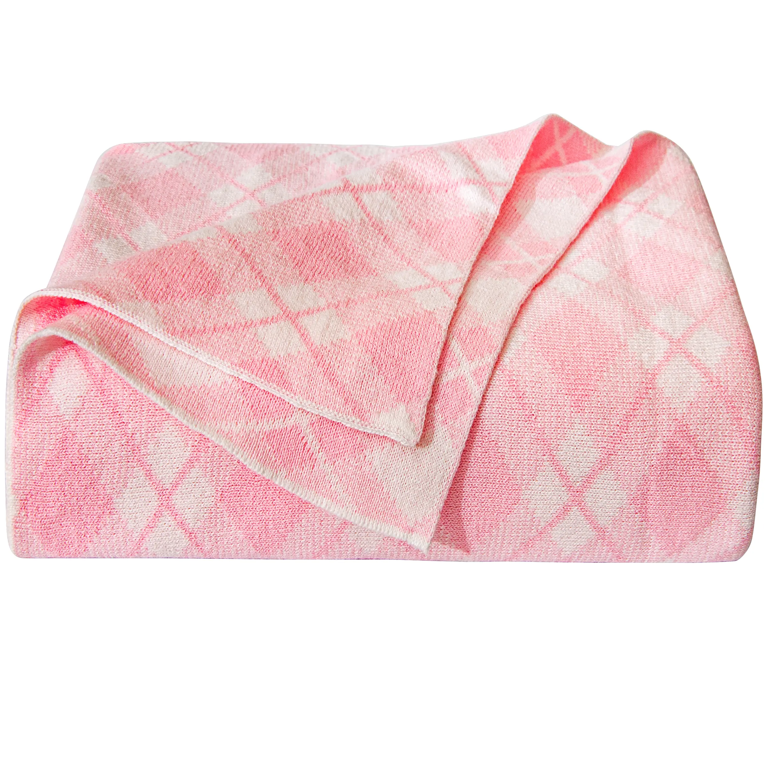 NTBAY Cotton Cable Knit Grid Toddler Blanket – Soft & Warm