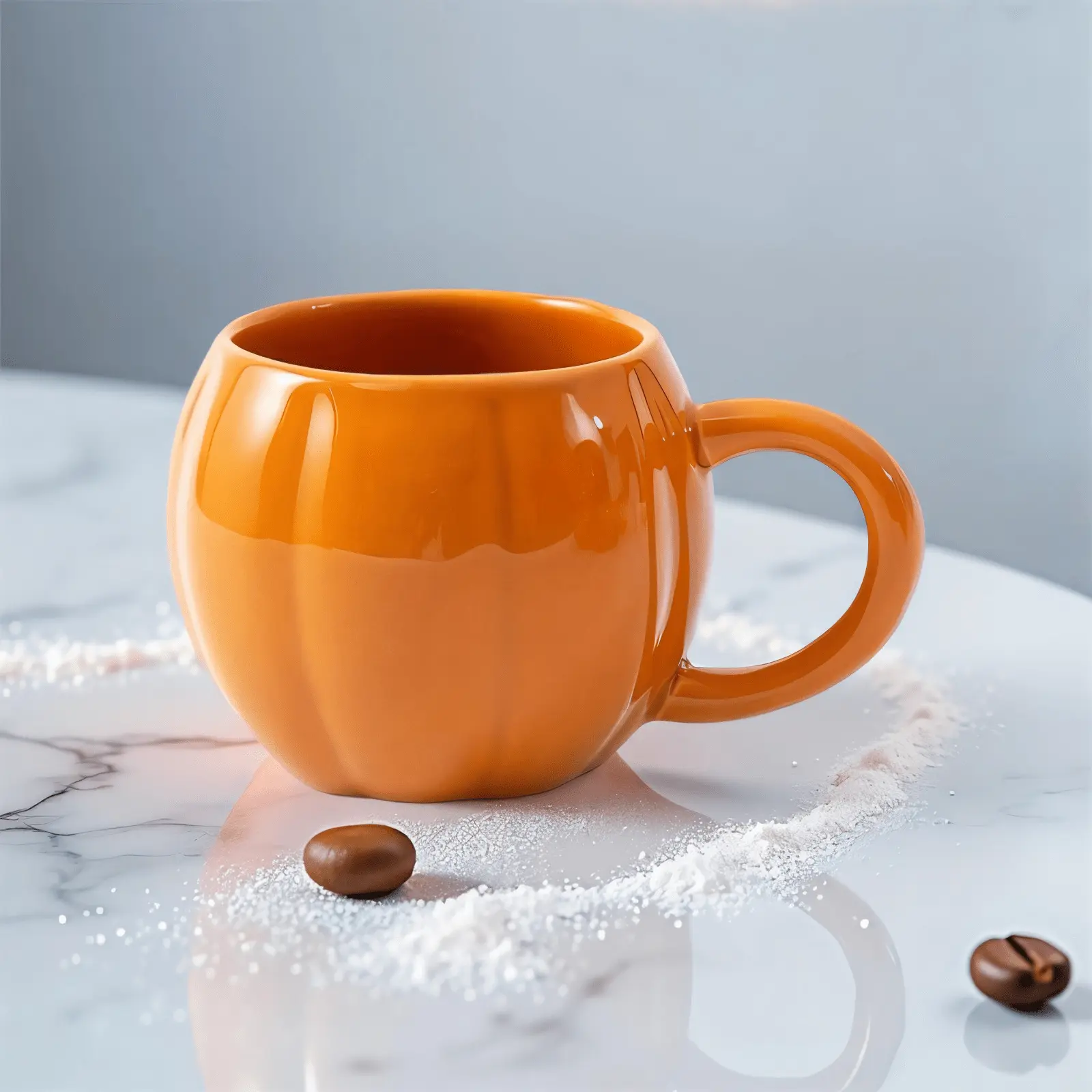 Glossy Pumpkin Mug, Cute 11 oz. Ceramic Thanksgiving Coffee Mug, Thanksgiving Host Gift