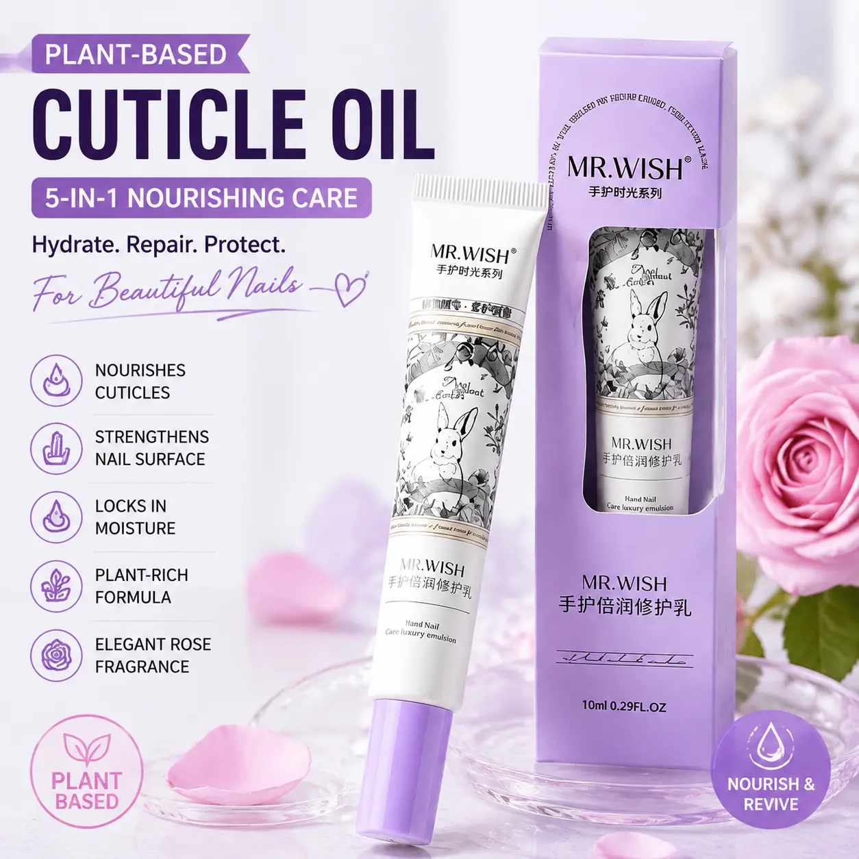 Mr.Wish Nail Repair Serum — Cuticle Oil for Stronger Nails, Nail Growth & Brittle Nail Treatment