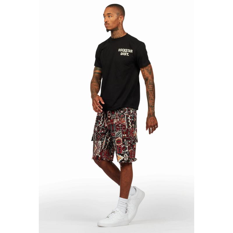 Lake Black/Beige T-Shirt/Tapestry Short Set