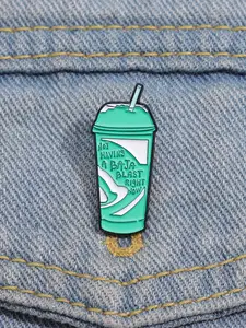 Creative Drink Cup Design Brooch Pin, Durable Metal Pins, Cute Fashion Alloy Badge for Women & Men for Party, Daily Clothing Decor, Trendy All-match & Exquisite Brooch for Birthday Gift, Charms, Jewelry