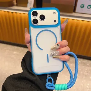 Translucent Frosted Phone Case for iPhone 17 Pro Max 16 15 14 13 12 11, Soft Edge Clear Acrylic Magnetic Case