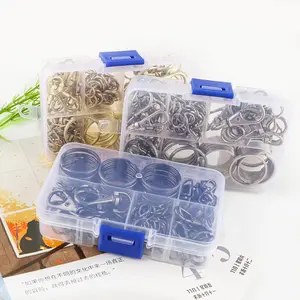 Vintage Style Keychain Making Kit, 125pcs/set DIY Keychain Making Kit, DIY Accessories for Bag Hanging, Birthday Gift, Handcraft, Handmade Gifts, Steel, Durable, Charm Chains, Vintage Clasp